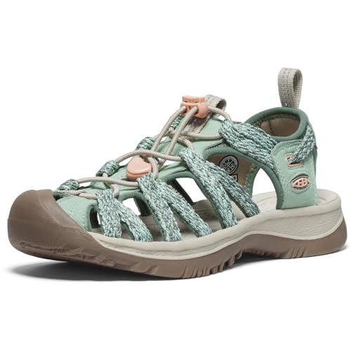 KEEN Damen Whisper Sandalen, Grün (Granite Green/Peach Parfait), 39.5 EU von KEEN