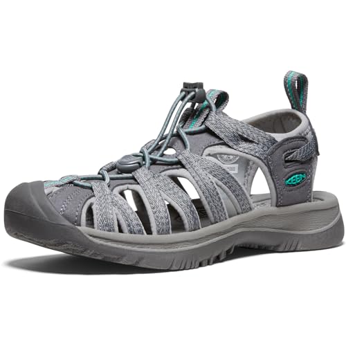 KEEN Damen Whisper Sandals, Medium Grey Peacock Green, 35 EU von KEEN