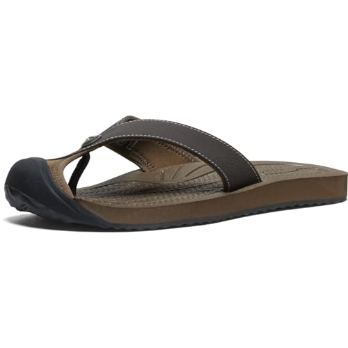 KEEN Herren Barbados Breathable Comfortable Sandals Toe Protection Flip-Flops, Java/Dark Earth, 39.5 EU von KEEN