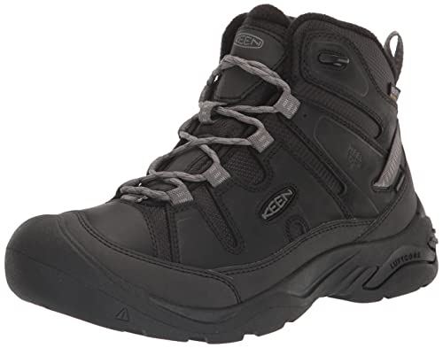 KEEN Herren Circadia Mid Heigh Polar Insulated Waterproof Wanderstiefel, Schwarz/Stahlgrau, 44 EU von KEEN