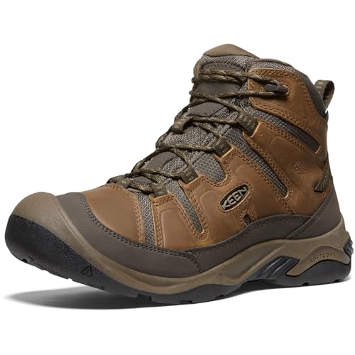 KEEN Herren Circadia Mid Waterproof Wanderstiefel, Bison/Brindle, 42.5 EU von KEEN