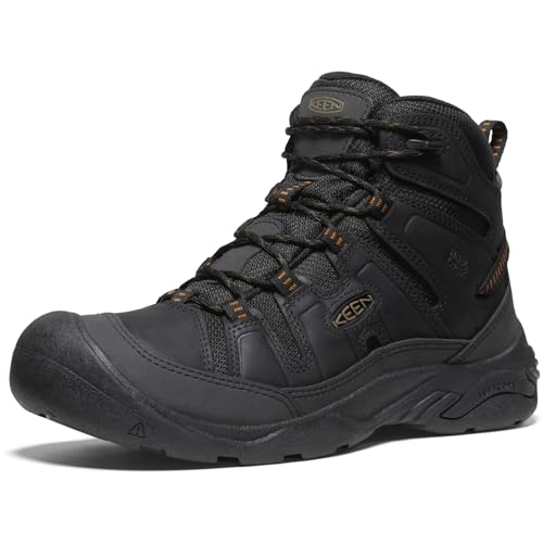 KEEN Herren Circadia Mid Waterproof Wanderstiefel, Black/Curry, 39.5 EU von KEEN