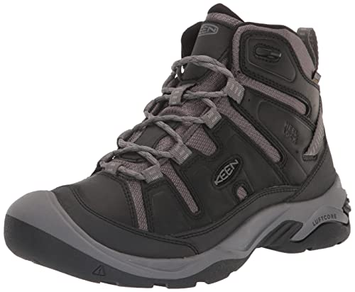 KEEN Herren Circadia Mid Waterproof Wanderstiefel, Black/Steel Grey, 42.5 EU von KEEN