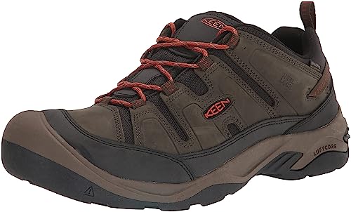 KEEN Herren Circadia Waterproof Wanderschuh, Black Olive/Potters Clay, 39.5 EU von KEEN