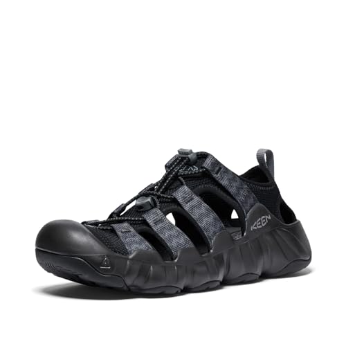 KEEN Herren Hyperport H2 Closed Toe Breathable Easy on Comfortable Hiking and Water Sandalen, Schwarz/Stahlgrau, 42.5 EU von KEEN