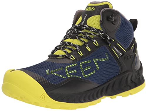 KEEN Herren NXIS Evo Mid Waterproof Wanderstiefel, Black/Evening Primrose, 40.5 EU von KEEN
