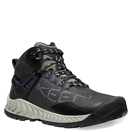 KEEN Herren NXIS Evo Mid Waterproof Wanderstiefel, Magnet/Bright Cobalt, 40.5 EU von KEEN