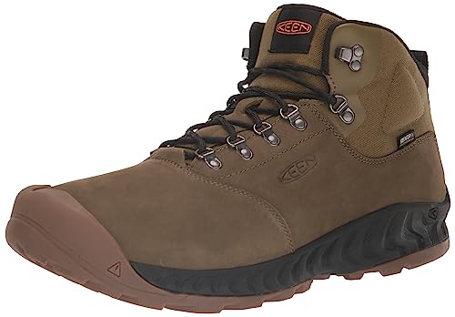 KEEN Herren NXIS Explorer Mid Waterproof Wanderstiefel, Dark Olive/Black, 39.5 EU von KEEN