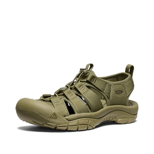 KEEN Herren Newport H2 Closed Toe Water Sandalen, Einfarbig/Olivgrün, 43 EU von KEEN