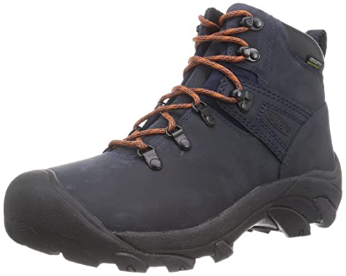 KEEN Herren Pyrennees Wanderstiefel, Black Iris/Fossil Orange, 46 EU von KEEN