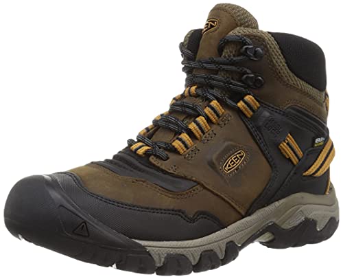 KEEN Herren Ridge Flex Mid Waterproof Wanderstiefel, Bison/Golden Brown, 42 EU von KEEN