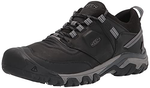 KEEN Herren Ridge Flex Waterproof Wanderstiefel, Black/Magnet, 40.5 EU von KEEN