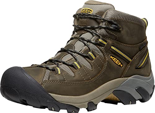 KEEN Herren Targhee 2 Mid Waterproof Wanderstiefel, Black Olive/Yellow, 39.5 EU von KEEN