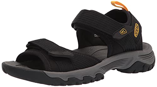 KEEN Herren Targhee 3 Open Toe H2 Sandalen, Black/Yellow, 46 EU von KEEN