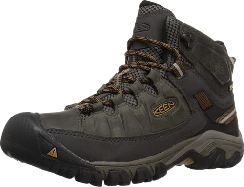 KEEN Herren Targhee 3 Mid Waterproof Wanderstiefel, Black Olive Golden Brown, 42 EU von KEEN