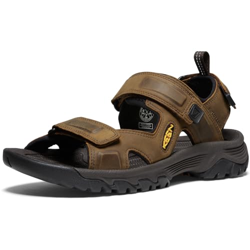 KEEN Herren Targhee 3 Open Toe Hiking Sportsandale, Bison/Mulch, 45 EU von KEEN