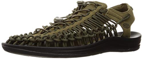 KEEN Herren Uneek Sandalen, Dark Olive/Black, 42 EU von KEEN