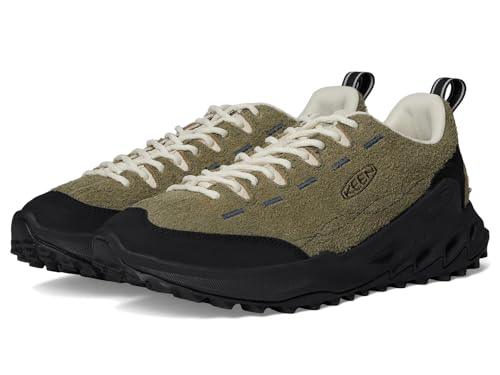 KEEN Jasper Zionic Herren-Wanderschuhe, strapazierfähiges Profil, Wildleder, Kletter-Ansatz-Stil, Dark Olive/Birch, 43 EU von KEEN