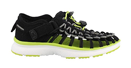 Keen Jungen Unisex-Kinder Uneek O2 C Durchgängies Plateau Sandalen, Schwarz (Black/Macaw), 24 EU von KEEN