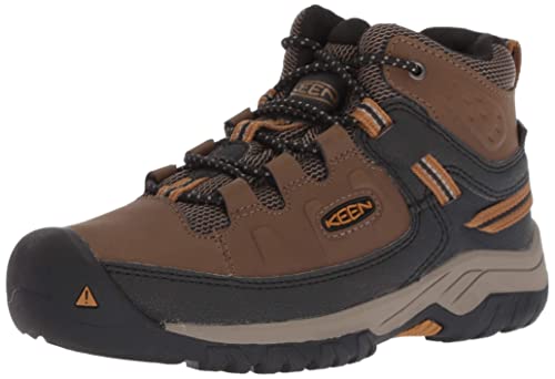 Keen Unisex-Kinder Targhee Mid Wp Wanderstiefel, Dark Earth/Golden Brown, 36 EU von KEEN