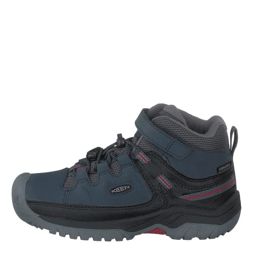 KEEN Kinder Targhee MID WP Schuhe, Blue Nights/Red Carpet (Blau/Rot), Gr. 29 EU (10 UK) von KEEN