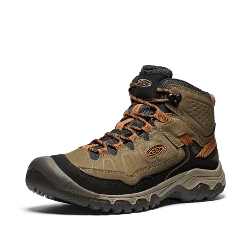 KEEN Men's Targhee 4 Mid Height Durable Comfortable Waterproof Hiking Boot, Sea Turtle/Roasted Pecan, 47 EU von KEEN