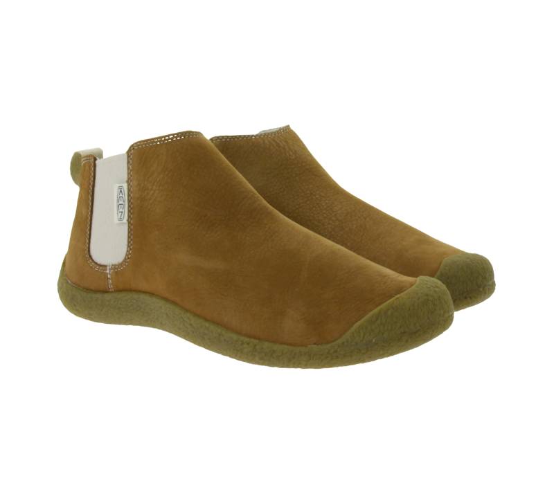 KEEN Mosey Chelsea Damen Stiefelette Echtleder Schlupf-Schuhe mit Wechselfußbett 1026826 Braun von KEEN