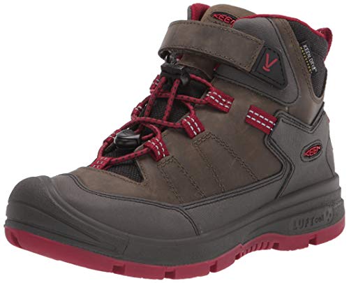 KEEN Redwood MID WP-C Hiking Boot, Steel Grey/Red Dahlia, 30 EU von KEEN