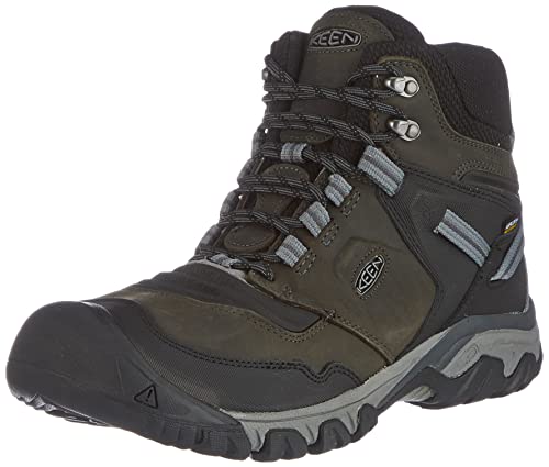 KEEN Herren Ridge Flex Mid Waterproof Wanderstiefel, Magnet/Black, 44.5 EU von KEEN