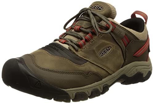 KEEN Herren Ridge Flex Waterproof Wanderstiefel, Timberwolf/Ketchup, 45 EU von KEEN