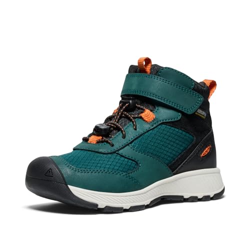 KEEN Unisex Kinder Skua Mid Waterproof Wanderstiefel, Ponderosa Pine/Gold Flame, 39 EU von KEEN