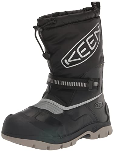 KEEN Unisex Kinder Snow Troll Waterproof Schneestiefel Winterstiefel, Black Silver, 24 EU von KEEN