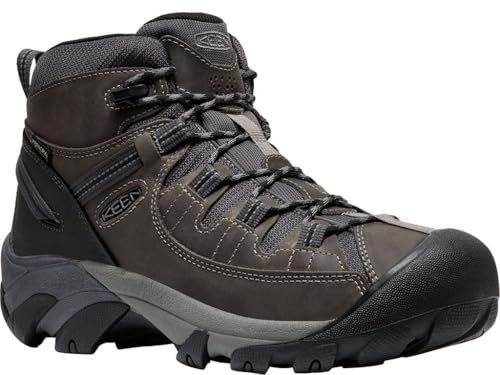 KEEN Targhee II Herren-Wanderstiefel, mittelhoch, wasserdicht, Stahlgrau/Schwarz, 9 Wide von KEEN