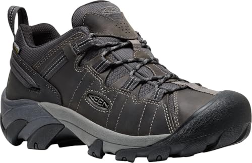 KEEN Targhee II Wanderschuh für Herren, niedrige Höhe, wasserdicht, Stahlgrau/Schwarz, 9.5 Wide von KEEN