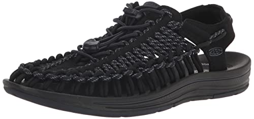 KEEN UNEEK Klassische Zwei-Kordel-Sandale für Herren, Schwarz/Indigo, 45 EU von KEEN