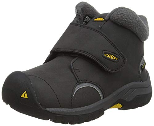 KEEN Unisex Kinder Kootenay Iii Mid Wp Stiefelette, Black/Keen Yellow, 30 EU von KEEN