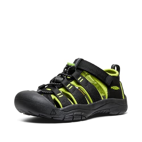 KEEN Unisex Kinder Newport H2 Sandalen, Black Lime Green, 24 EU von KEEN