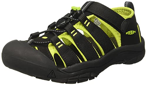 KEEN Unisex Kinder Newport H2 Sandalen, Black Lime Green, 35 EU von KEEN