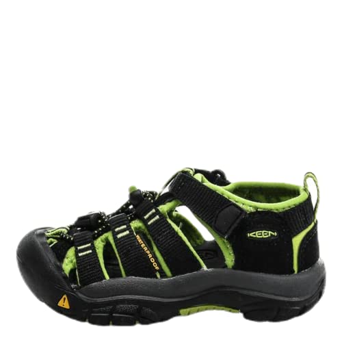 KEEN Unisex Kinder Newport H2 Sandalen, Black Lime Green, 35 EU von KEEN