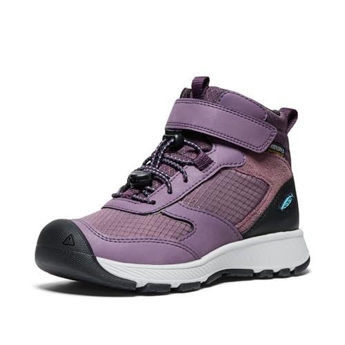 KEEN Unisex Kinder Skua Mid Waterproof Wanderstiefel, Black Plum/Plum Perfect von KEEN