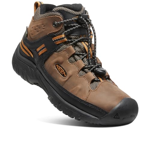 Keen Unisex-Kinder Targhee Mid Wp Wanderstiefel, Dark Earth/Golden Brown, 32/33 EU von KEEN