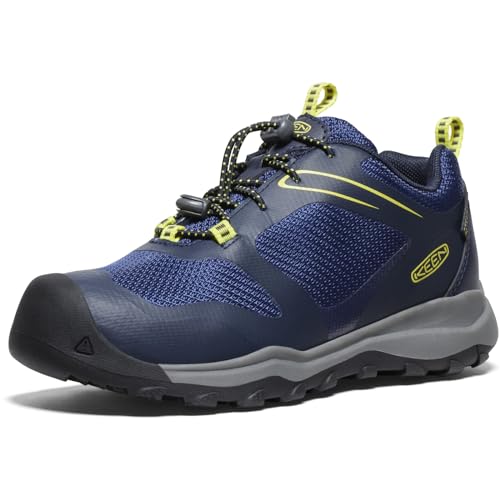 KEEN Wanduro Low Waterproof Hiking Shoe, Sky Captain/Evening Primrose, 34 EU von KEEN