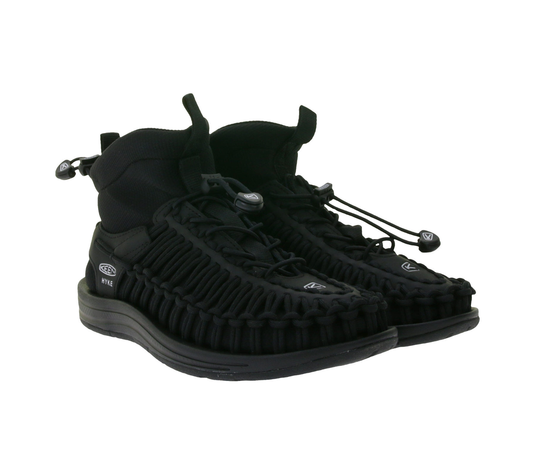KEEN X HYKE Uneek High-Top Sneaker für Damen Stiefelette mit Bungee-Schnürsystem Freizeit-Schuhe 1027975 Schwarz von KEEN