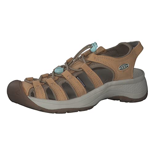 KEEN Damen Astoria West Geschlossene Zehe Sandalen, Doe/Blue Glass-Leder, 38.5 EU von KEEN