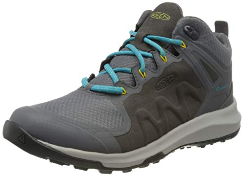 Keen Damen Explore Mid, Imperméable Trekking-& Wanderschuhe, Schwarz Steel Grey Bright Turquoise 003, 36 EU von KEEN
