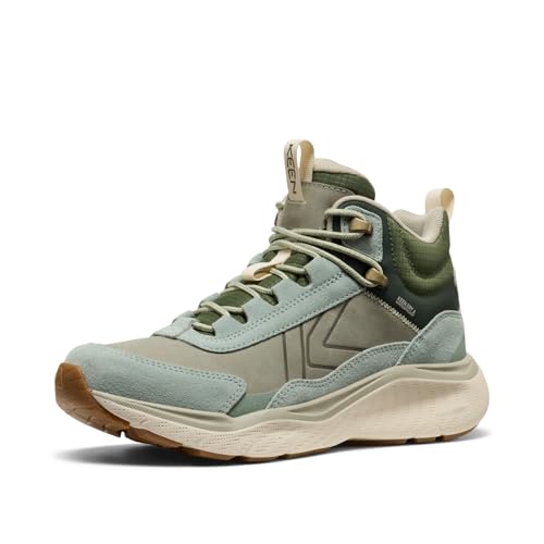 Keen Damen Leiki Leather Mid WP Schuhe, Iceberg Green-Bronze Green, 38.5 von KEEN