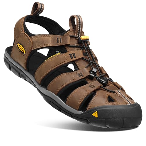 Keen Herren Clearwater Cnx Leather Sandalen,Braun (Dark Earth/Black 0), 43 EU von KEEN