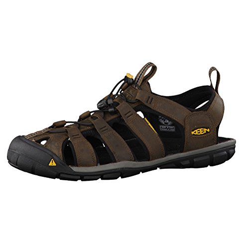 Keen Herren Clearwater Cnx Leather Sandalen,Braun (Dark Earth/Black 0), 47 EU von KEEN