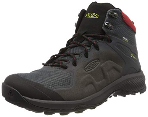 KEEN Herren Explore Mid, Imperméable Trekking-& Wanderschuhe, Magnet/Fiery Red, 44.5 EU von KEEN