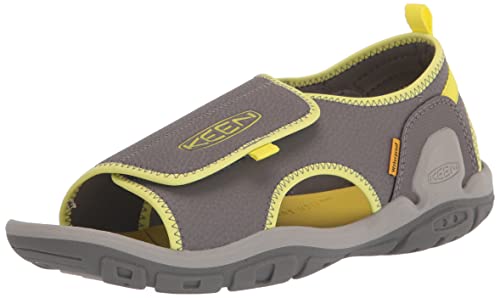 KEEN Unisex Kinder-Sandale Knotch River mit offenem Zehenbereich, Nachtkerze, Stahlgrau, 27/28 EU von KEEN